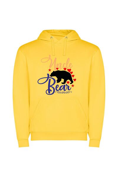 iLovePrints Adobe Bear Love Φούτερ με κουκούλα σε χρώμα Κίτρινο