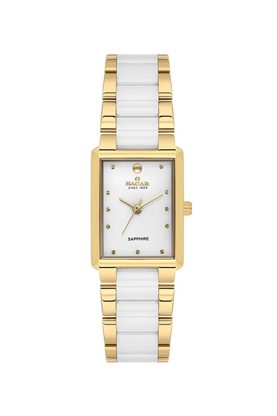 Nacar Safir glass classic gold - white women's watch nc45-3925002-dwms