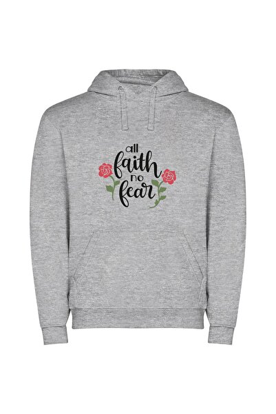 iLovePrints Rose of Fearless Faith Φούτερ με κουκούλα σε χρώμα Γκρι