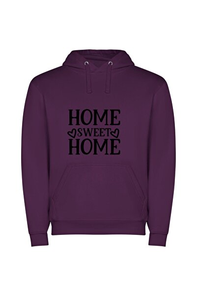 iLovePrints Sweet Home Haven Φούτερ με κουκούλα σε χρώμα Μωβ