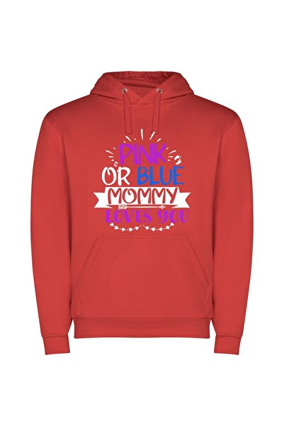 iLovePrints Vibrant Love & Colors Φούτερ με κουκούλα σε χρώμα Κόκκινο