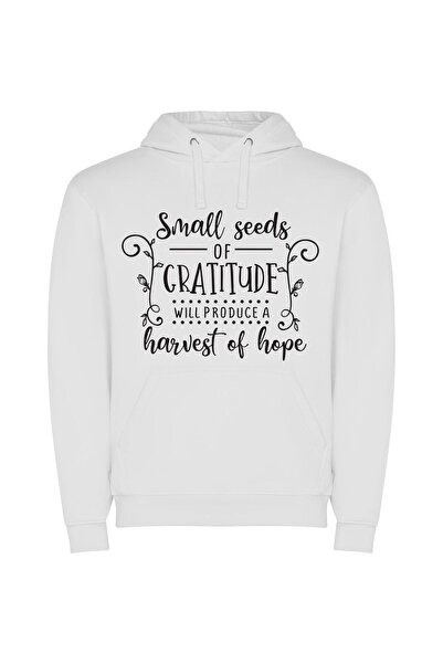 iLovePrints Gratitude's Hopeful Harvest Φούτερ με κουκούλα σε χρώμα Λευκό