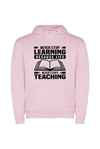 iLovePrints Life's Eternal Classroom Φούτερ με κουκούλα σε χρώμα Ροζ