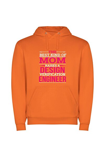 iLovePrints Respected Mom Engineer Φούτερ με κουκούλα σε χρώμα Πορτοκαλί