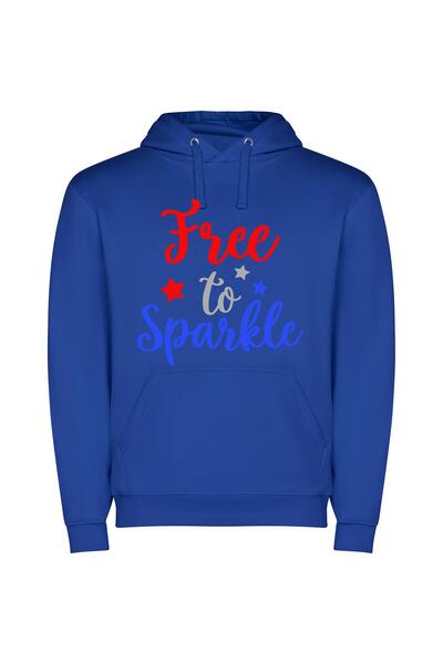 iLovePrints Sparkling Freedom: Patriotic Sparkles Φούτερ με κουκούλα σε χρώμα...