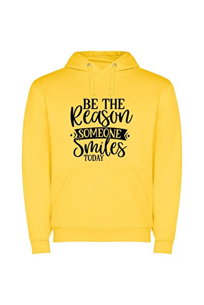 iLovePrints Endearing Grins Collection Φούτερ με κουκούλα σε χρώμα Κίτρινο