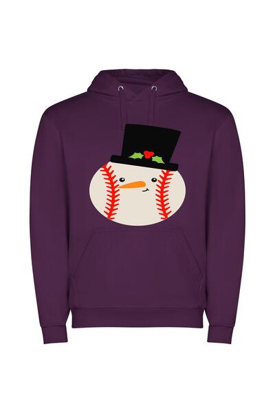 iLovePrints Frosty Sport Mascot: HD Φούτερ με κουκούλα σε χρώμα Μωβ