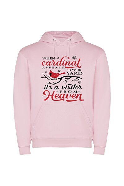 iLovePrints Heavenly Cardinal: Backyard Blessing Φούτερ με κουκούλα σε χρώμα Ροζ