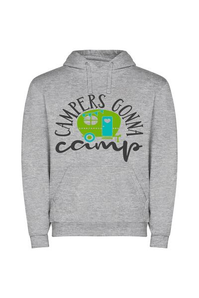 iLovePrints Campy Colorful Escape Φούτερ με κουκούλα σε χρώμα Γκρι