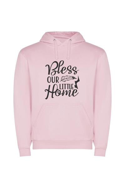 iLovePrints Humble Home Blessing Φούτερ με κουκούλα σε χρώμα Ροζ