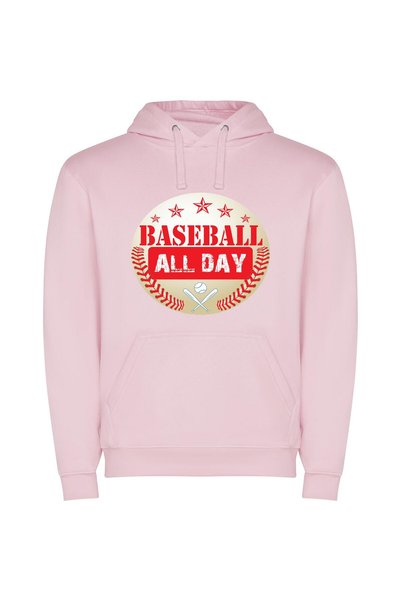 iLovePrints Stellar Baseball Artwork Φούτερ με κουκούλα σε χρώμα Ροζ