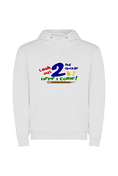 iLovePrints Future Grade 2 Enthusiasm! Φούτερ με κουκούλα σε χρώμα Λευκό