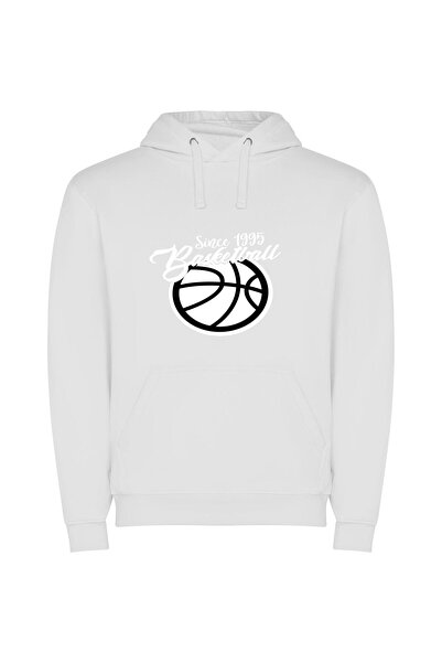 iLovePrints B&W Dribble Snapshot Φούτερ με κουκούλα σε χρώμα Λευκό