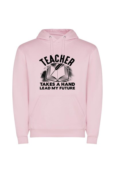 iLovePrints Guiding Futures Through Teaching Φούτερ με κουκούλα σε χρώμα Ροζ