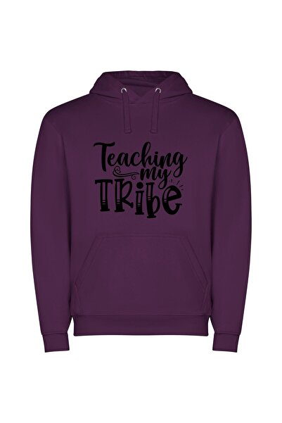 iLovePrints Tribe's Witty Teaching Style Φούτερ με κουκούλα σε χρώμα Μωβ