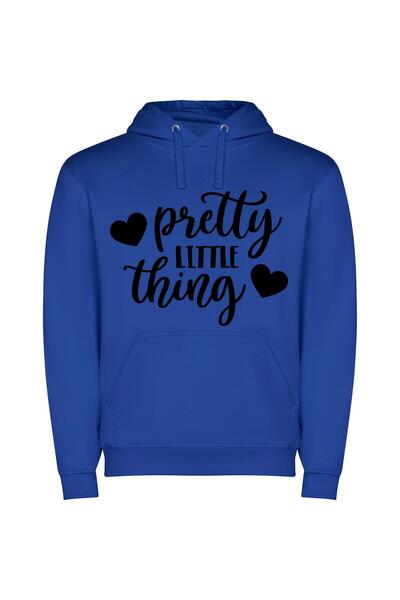 iLovePrints Charming Monochromatic Phrase Φούτερ με κουκούλα σε χρώμα Μπλε