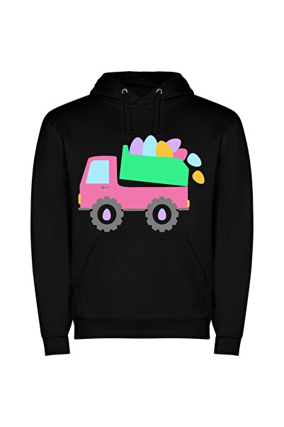 iLovePrints Egg Hauler Extravaganza Φούτερ με κουκούλα σε χρώμα Μαύρο