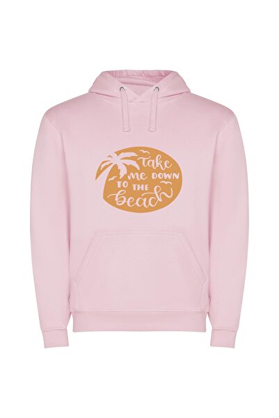 iLovePrints Tropical Escape: Palm Paradise Φούτερ με κουκούλα σε χρώμα Ροζ