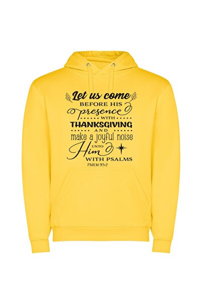 iLovePrints Graceful Holiday Blessings Φούτερ με κουκούλα σε χρώμα Κίτρινο