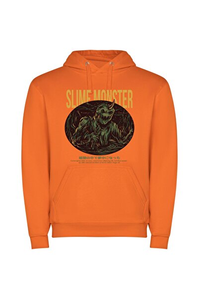 iLovePrints Monstro-Slime: Playful Visions Φούτερ με κουκούλα σε χρώμα Πορτοκαλί