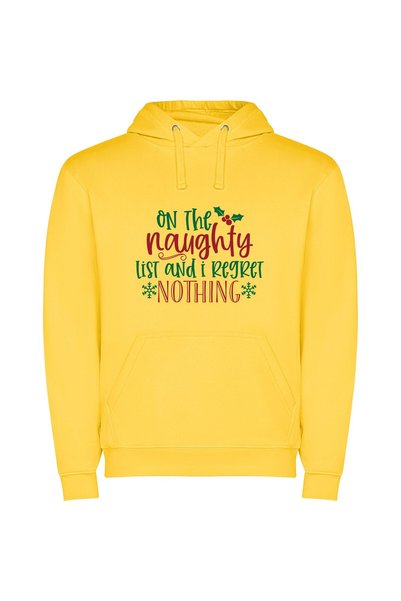iLovePrints Festive Regretful Expressions Φούτερ με κουκούλα σε χρώμα Κίτρινο