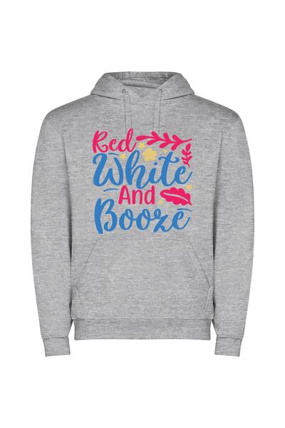 iLovePrints Colorful Booze Fusion Φούτερ με κουκούλα σε χρώμα Γκρι