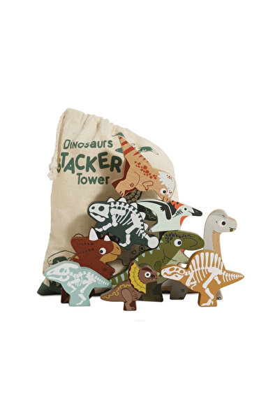Le Toy Van Dinozauri - figurine din lemn de stivuit într-o pungă, 10 piese