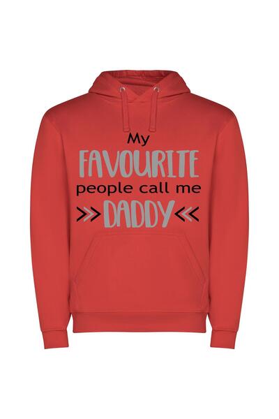 iLovePrints Daddy's Classy Favorite People Φούτερ με κουκούλα σε χρώμα Κόκκινο