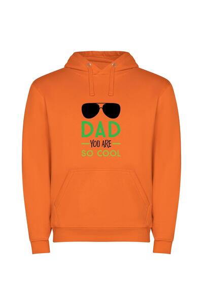 iLovePrints Daddy Cool Vibes Φούτερ με κουκούλα σε χρώμα Πορτοκαλί