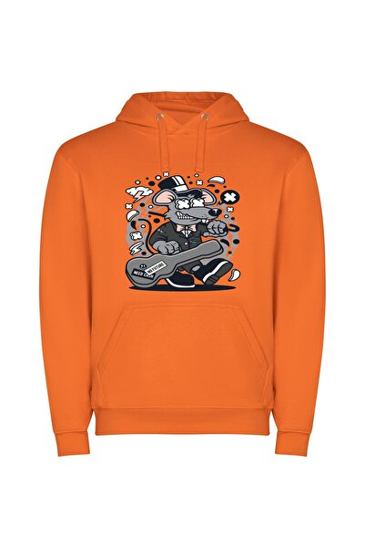 iLovePrints Rat's Groovy Gang Φούτερ με κουκούλα σε χρώμα Πορτοκαλί