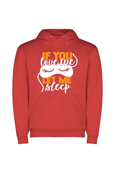 iLovePrints Orange Letters: Dressing Harmony Φούτερ με κουκούλα σε χρώμα Κόκκινο