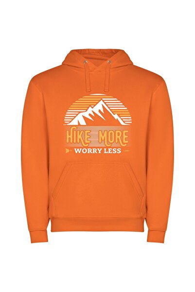 iLovePrints Unbounded Hiking Serenity Φούτερ με κουκούλα σε χρώμα Πορτοκαλί