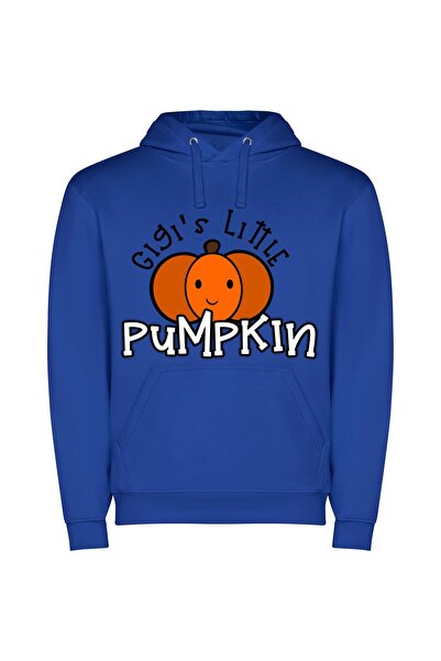iLovePrints Pumpkin Haven: Halloween Harvest Φούτερ με κουκούλα σε χρώμα Μπλε