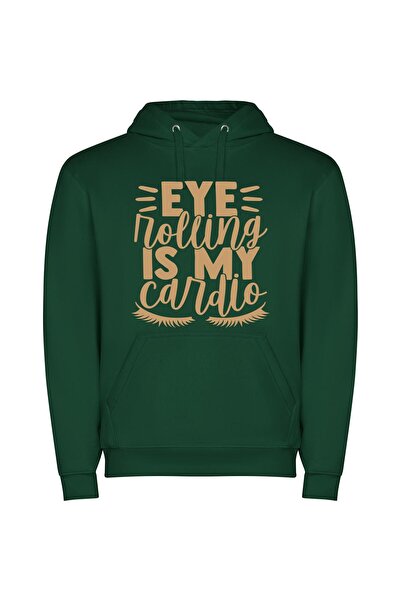 iLovePrints Silly Eye Fitness Craze Φούτερ με κουκούλα σε χρώμα Πράσινο