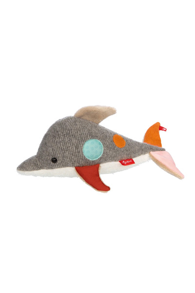 Sigikid Primul jucărie de pluș delfin, mascotă patchwork pentru copii