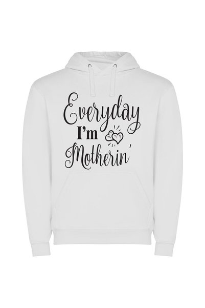 iLovePrints Motherly Love Unveiled Φούτερ με κουκούλα σε χρώμα Λευκό
