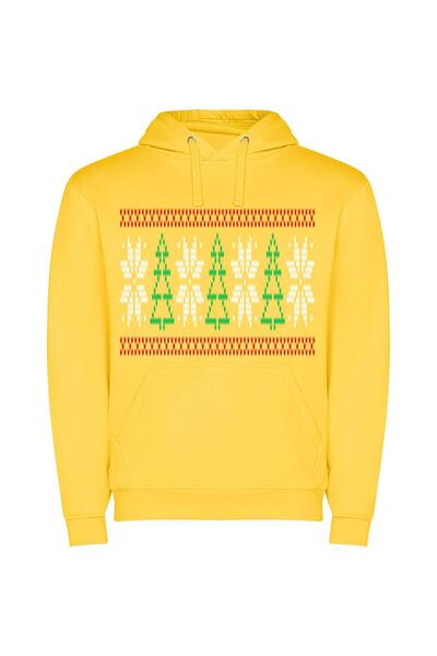 iLovePrints Festive Starry Patterns Φούτερ με κουκούλα σε χρώμα Κίτρινο
