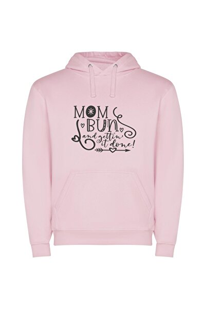 iLovePrints Monochrome Love Connection Φούτερ με κουκούλα σε χρώμα Ροζ