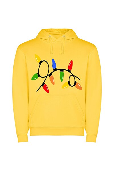 iLovePrints Radiant Festive Illumination Φούτερ με κουκούλα σε χρώμα Κίτρινο