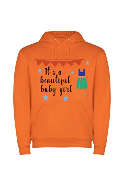 iLovePrints Beautiful Baby Girl Bliss Φούτερ με κουκούλα σε χρώμα Πορτοκαλί