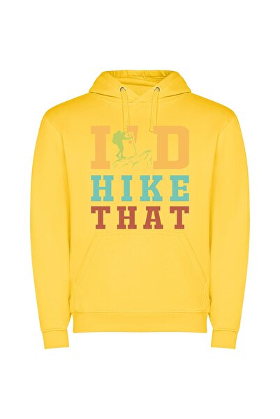 iLovePrints Summit Quest: Inspired Hike Φούτερ με κουκούλα σε χρώμα Κίτρινο