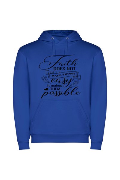 iLovePrints Faith: Making Possibilities Real Φούτερ με κουκούλα σε χρώμα Μπλε