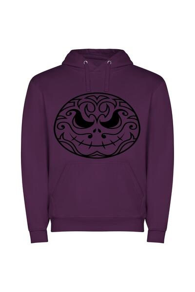 iLovePrints Monochrome Skeleton Symmetry Φούτερ με κουκούλα σε χρώμα Μωβ