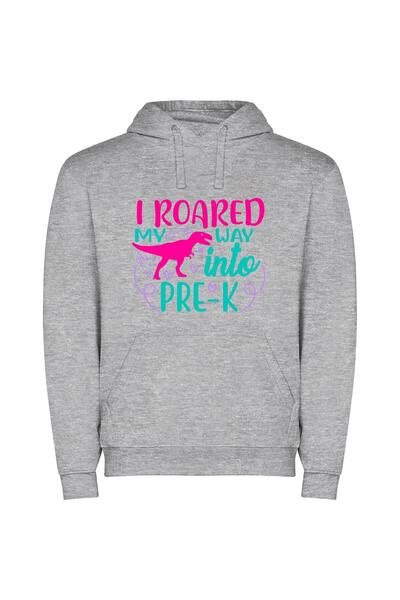 iLovePrints Roaring Pre-K: Inspired Designs Φούτερ με κουκούλα σε χρώμα Γκρι