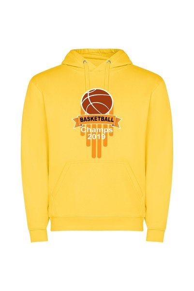 iLovePrints Basketball Elegance Φούτερ με κουκούλα σε χρώμα Κίτρινο