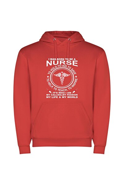 iLovePrints Pristine Medical Caduceus Φούτερ με κουκούλα σε χρώμα Κόκκινο