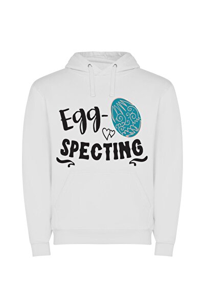 iLovePrints Egg-topped Branding Showcase Φούτερ με κουκούλα σε χρώμα Λευκό