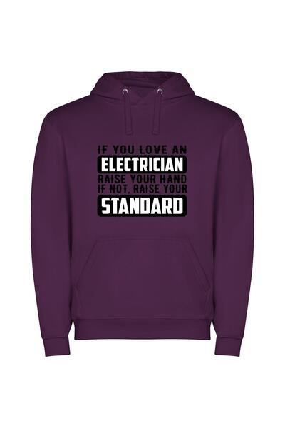 iLovePrints Sparkling Electrical Masterpieces Φούτερ με κουκούλα σε χρώμα Μωβ