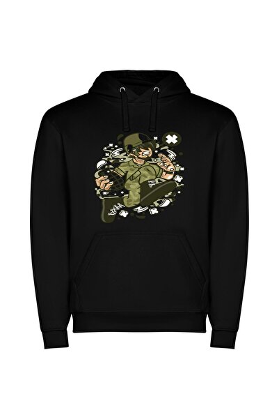 iLovePrints Skateboarding Guerrilla: Digital Vector War-Art Φούτερ με κουκούλ...