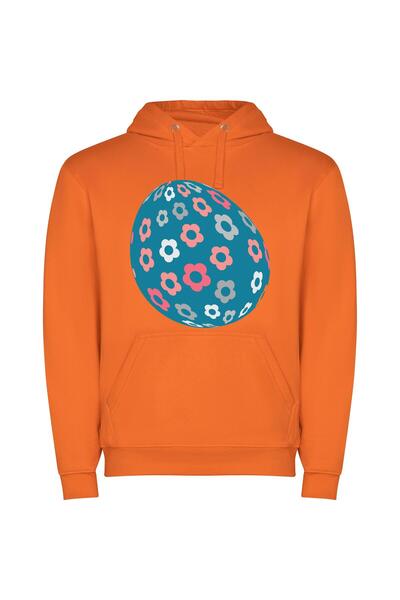 iLovePrints Floral Easter Delight Φούτερ με κουκούλα σε χρώμα Πορτοκαλί